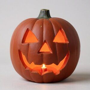 Vintage Trendmasters Halloween Jack O' Lantern Light Up Pumpkin Creepy Smile